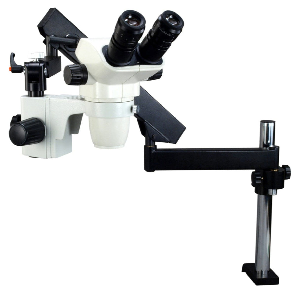 OMAX 6.7X-45X Zoom Binocular Stereo Microscope on Articulating Arm Sta ...
