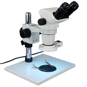 OMAX 6.7X-45X Zoom Binocular Stereo Microscope with Large Table Stand and 8W Flourescent Light