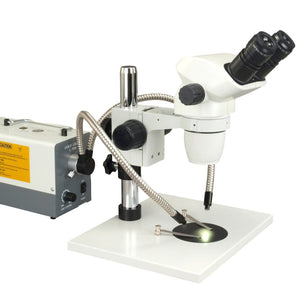 OMAX 6.7X-45X Zoom Binocular Stereo Microscope with Large Table Stand and 150W Cold Y Fiber Light