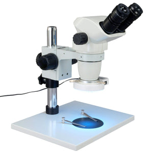 OMAX 6.7X-45X Zoom Binocular Stereo Microscope with Large Table Stand and 56 LED Ring Light
