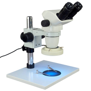 OMAX 6.7X-45X Zoom Binocular Stereo Microscope with Large Table Stand and Metal Shield 80 LED Light