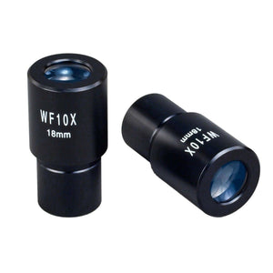 Pair WF10X/18 Widefield Microscope Optical Eyepieces 23.2mm Dia