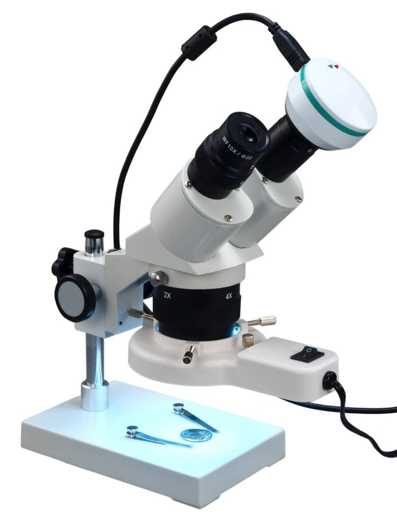 OMAX 20X-40X-80X Binocular Stereo Microscope with Ring Light & USB Cam ...