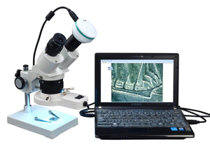 OMAX 20X-40X-80X Binocular Stereo Microscope with Ring Light & USB Camera