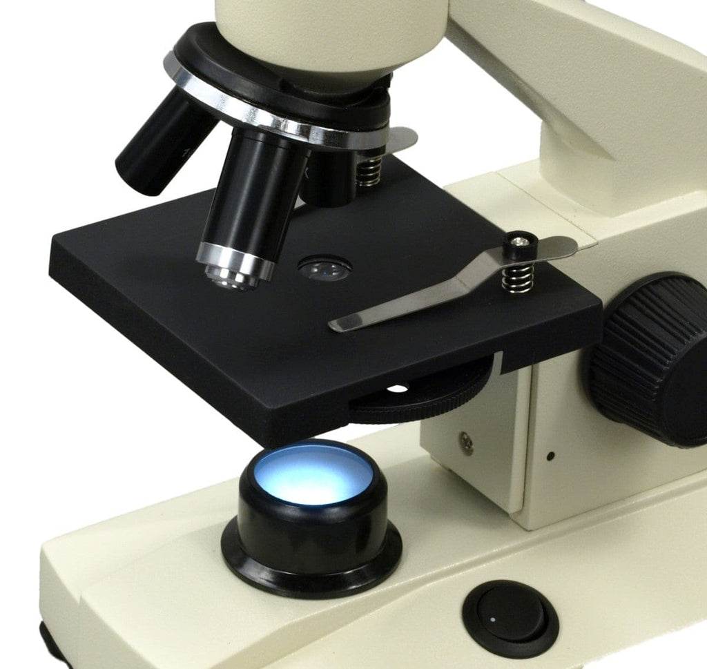 40X-1000X Student Monocular Compound Microscope LED Light Run on Batte ...