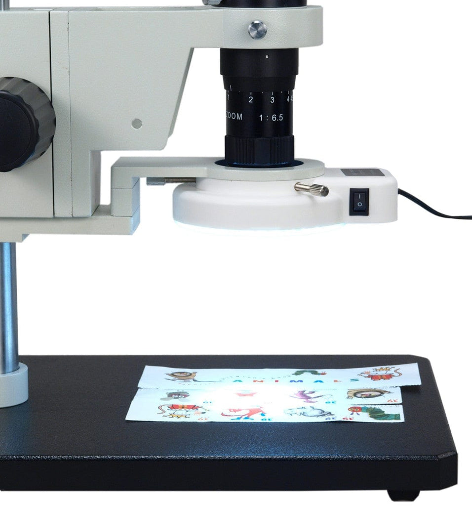 Large Inspection Microscope 7X-90X Single-Lens Zoom Inspection Microscope with 56-LED Ring Light – Omax