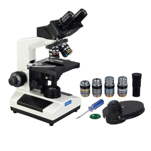 1600X Biological Compound Binocular Microscope w Phase Contrast Kit + PLAN PH Objectives