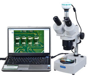 OMAX Digital 20x-40x-80x Table Stand Trinocular Stereo Microscope with 2.0MP USB Camera