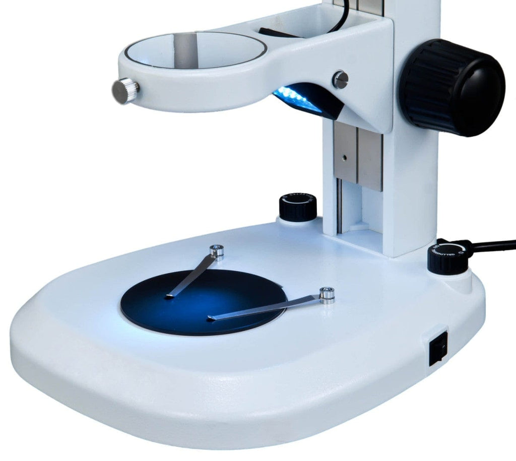 Microscope Table Rack Stand with Dual LED Lights D76mm – Omax