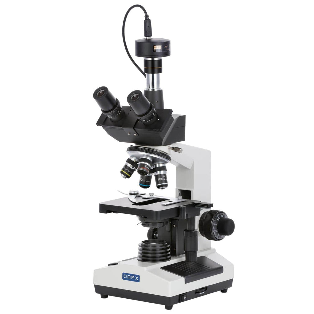 OMAX M837 Series Lab Trinocular Compound Microscope With Optional Digi