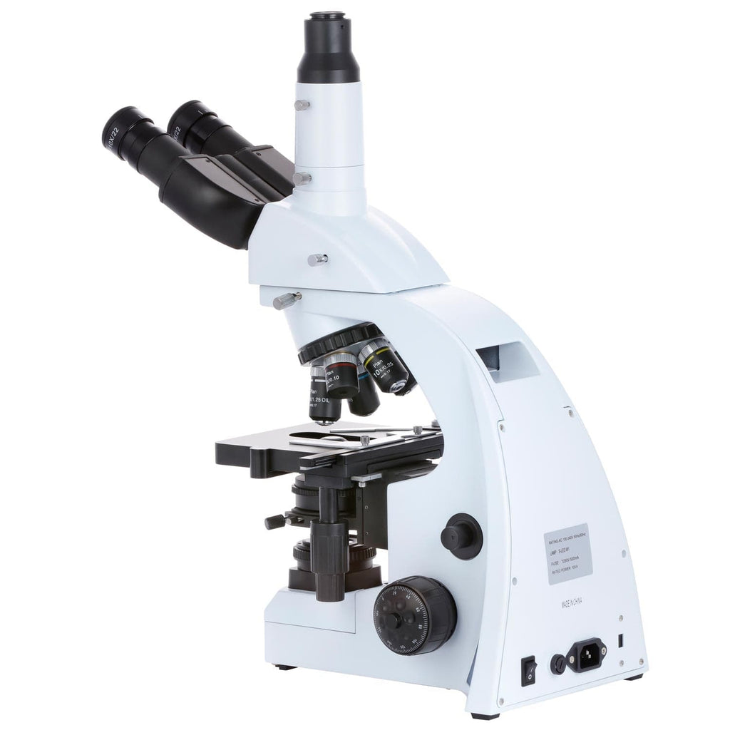 40X-1000X MQ8333 Series Trinocular Lab Microscope w/ Koehler LED Illum ...