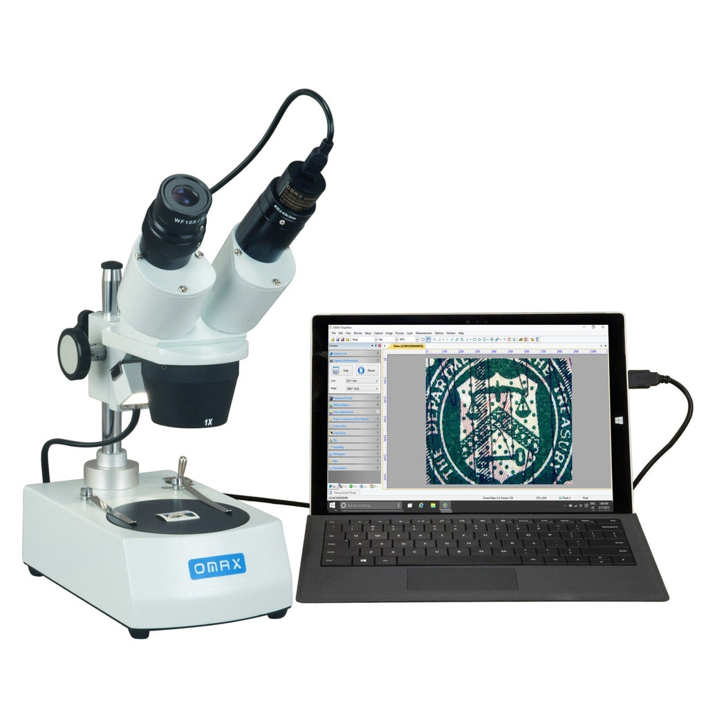 OMAX 10X-30X Student Binocular Stereo Microscope with Dual Lights and ...