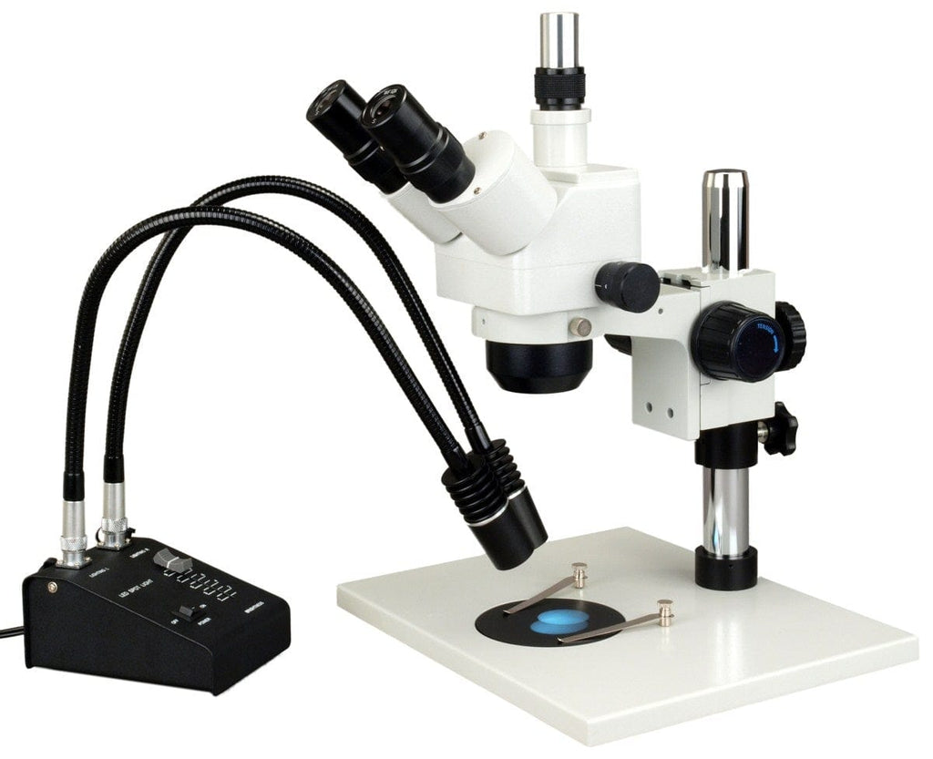 5-80X Trinocular Zoom Stereo Microscope+0.5X Auxiliary Lens+6W LED Dua ...