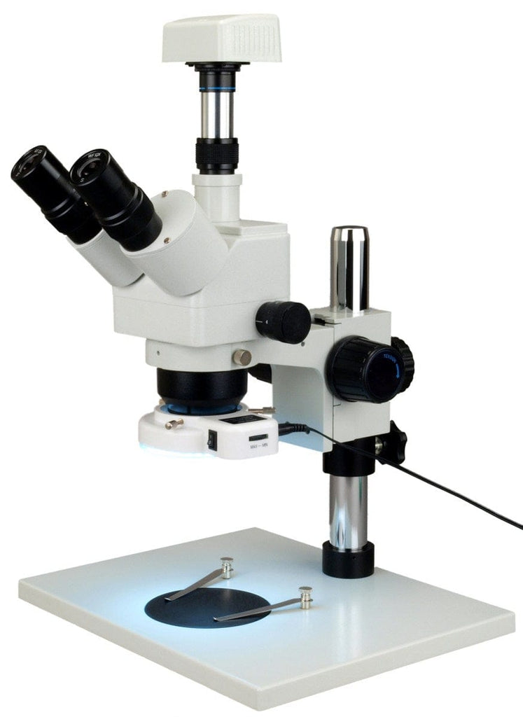 5X-80X Trinocular Zoom Stereo Microscope+0.5X Auxiliary Lens+54 LED Ri ...